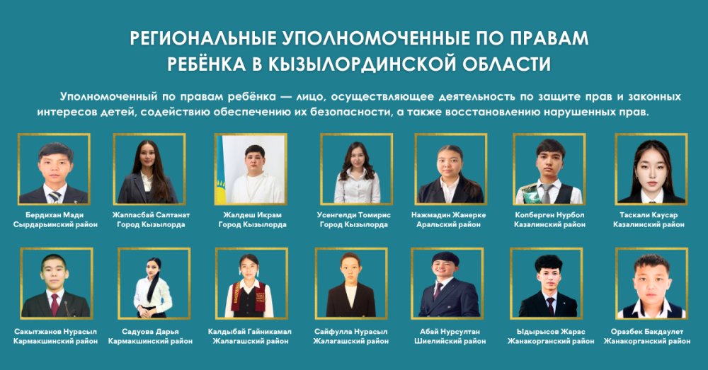 Региональные уполномоченные по правам ребёнка в Кызылординской области