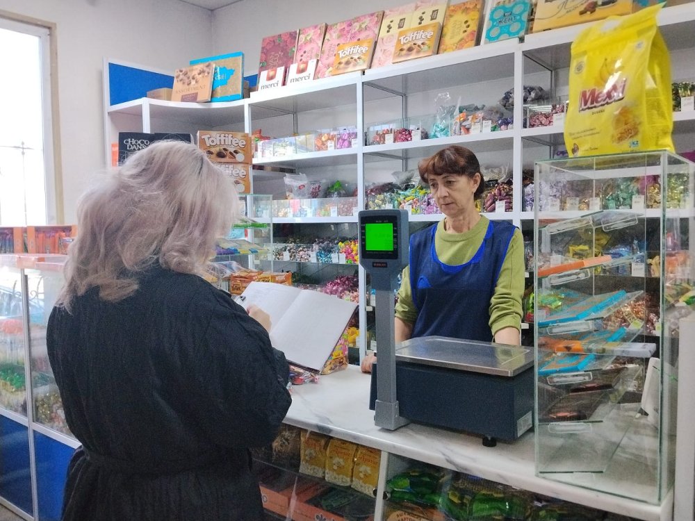 Специалисты отдела предпринимательства района имени Габита Мусрепова совместно со специалистом сельского округа посетили торговые объекты села Рузаевка