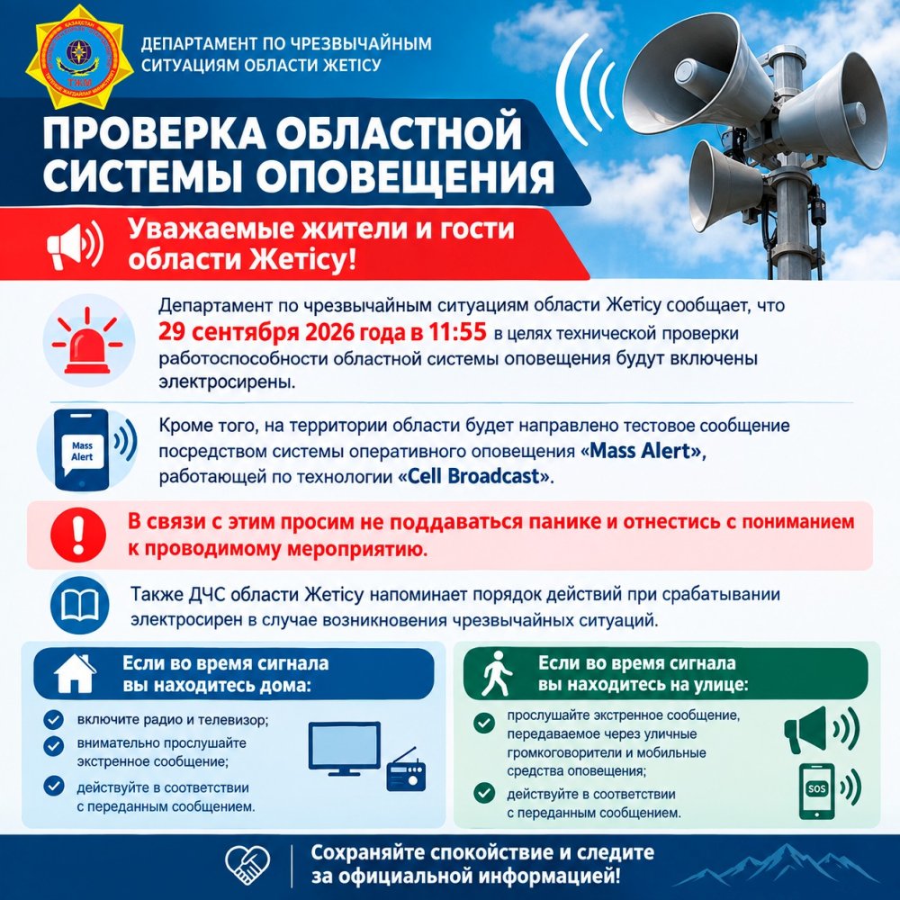 Проверка областной системы оповещения