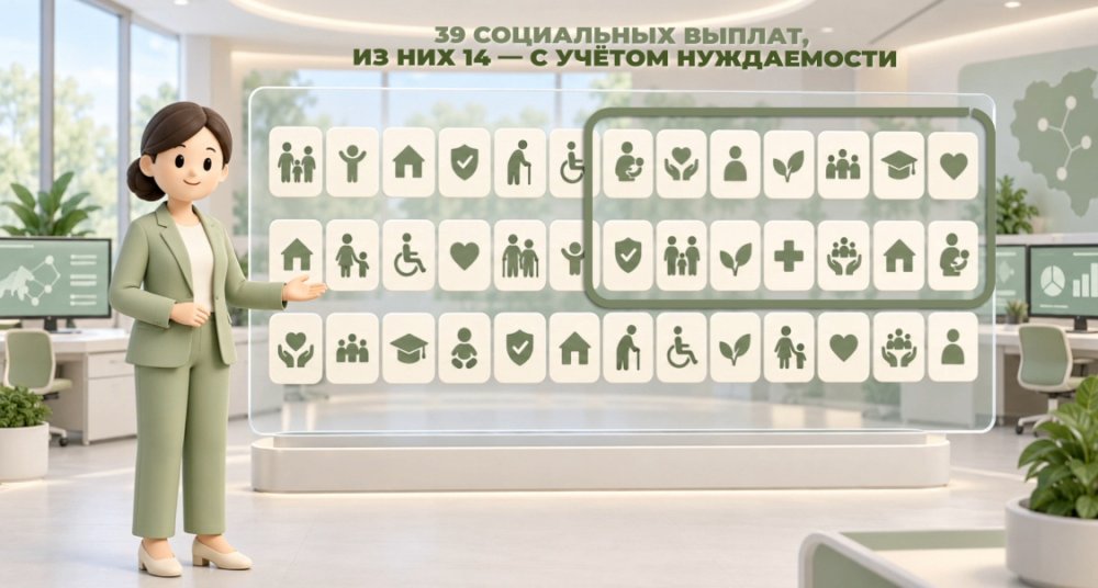 Сегодня в системе социальной защиты из республиканского бюджета предусмотрено 39 видов государственных пособий.