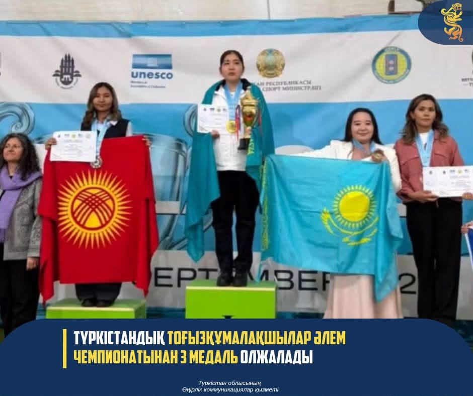 ТУРКЕСТАНСКИЕ ТОГЫЗКУМАЛАКШЫ ЗАВОЕВАЛИ ТРИ МЕДАЛИ НА ЧЕМПИОНАТЕ МИРА