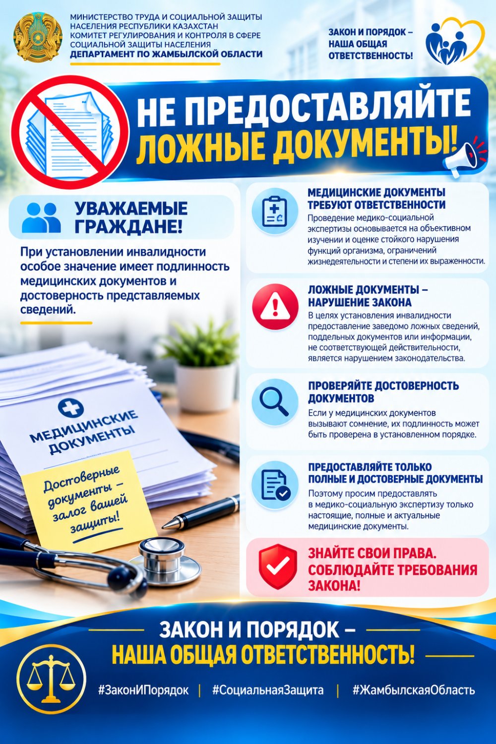 Не допускайте предоставления поддельных документов!