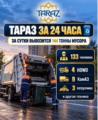 В Таразе на постоянной основе организованы работы по санитарной очистке территории города