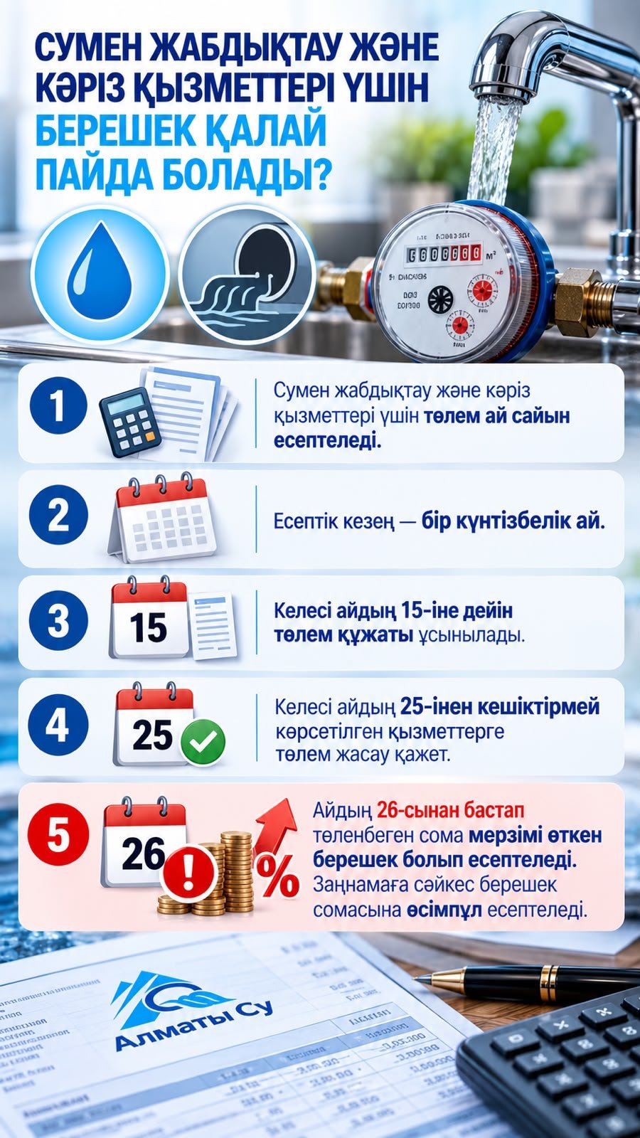 В «Алматы Су» призвали горожан не допускать задолженности за воду и канализацию — Фото 2
