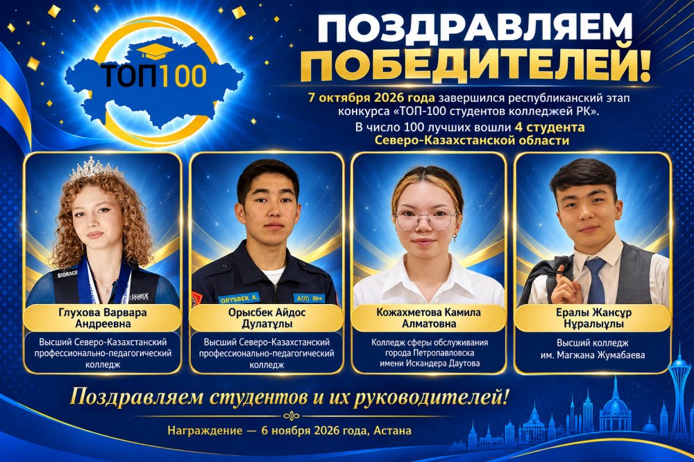 Республиканский этап «ТОП-100 студентов колледжей Республики Казахстан»