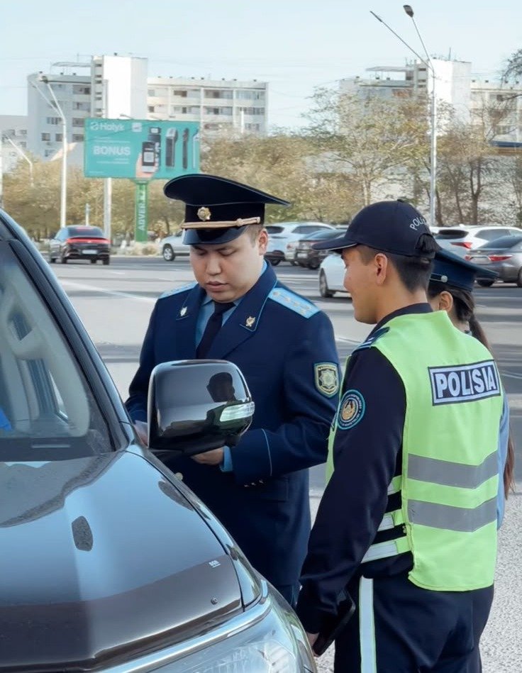В Актау провели профилактическую акцию на аварийно-опасных участках дорог
