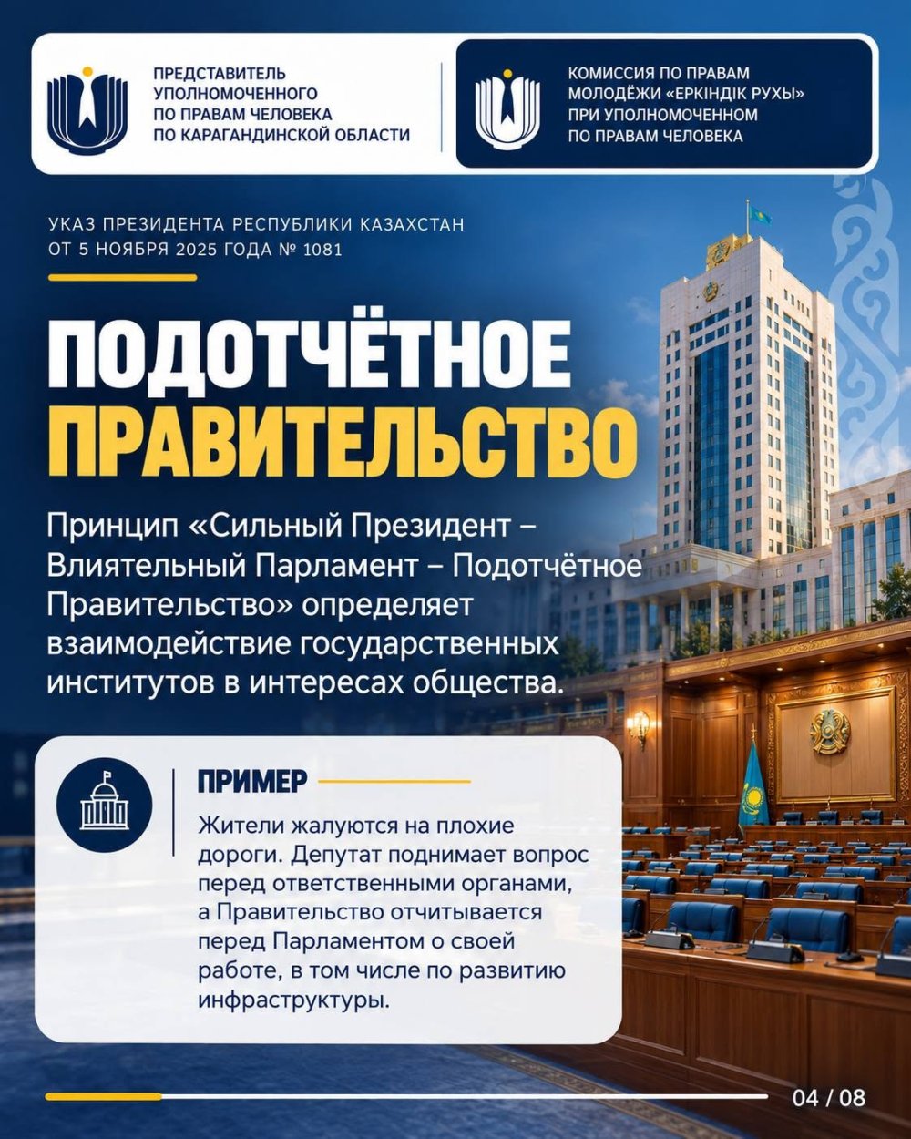 Указ Президента Республики Казахстан № 1081 определяет основные принципы, ценности и направления внутренней политики, включая обеспечение и защиту прав человека — Фото 6
