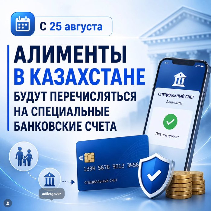 С 25 августа алименты в Казахстане будут перечисляться на специальные банковские счета