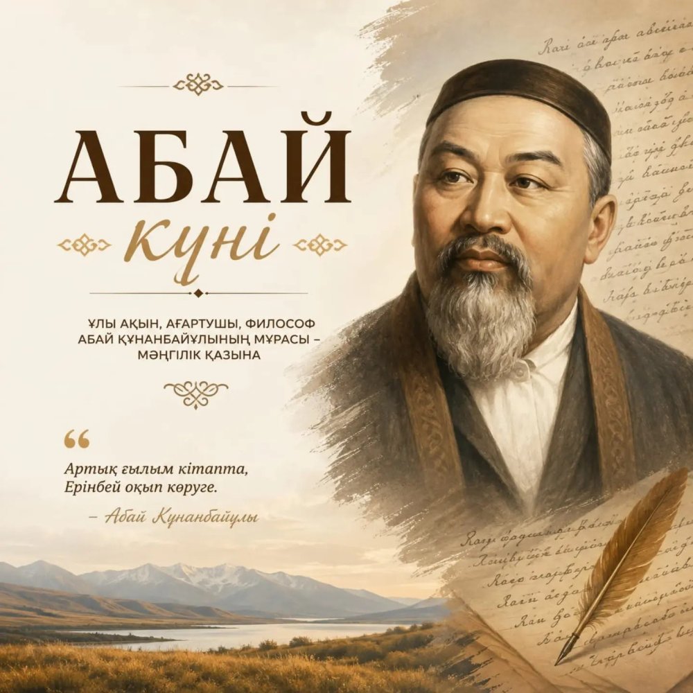Сегодня — день, когда мы обращаемся к миру Абая и чествуем наследие великого мыслителя.