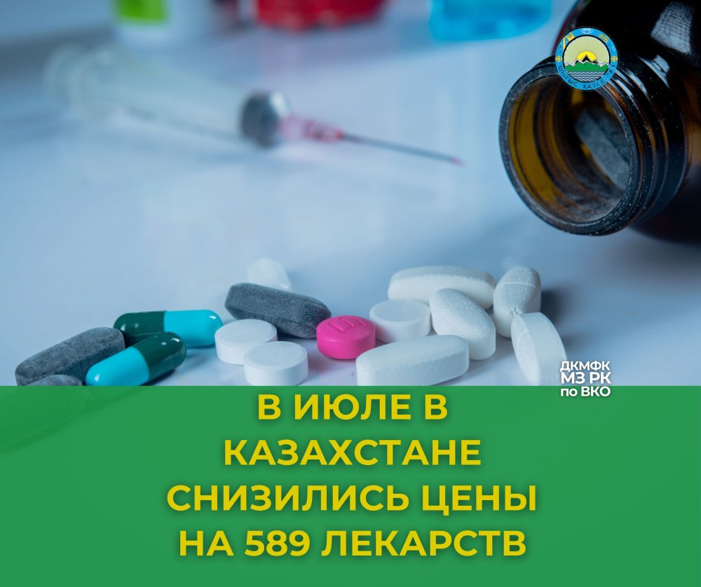 В июле в Казахстане снизились цены на 589 лекарств
