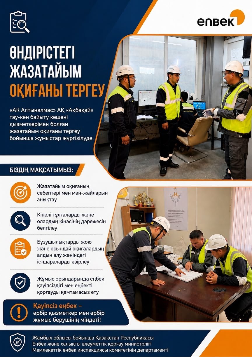 🔎 На «Ақбақай» горно-обогатительном комплексе проводится расследование несчастного случая