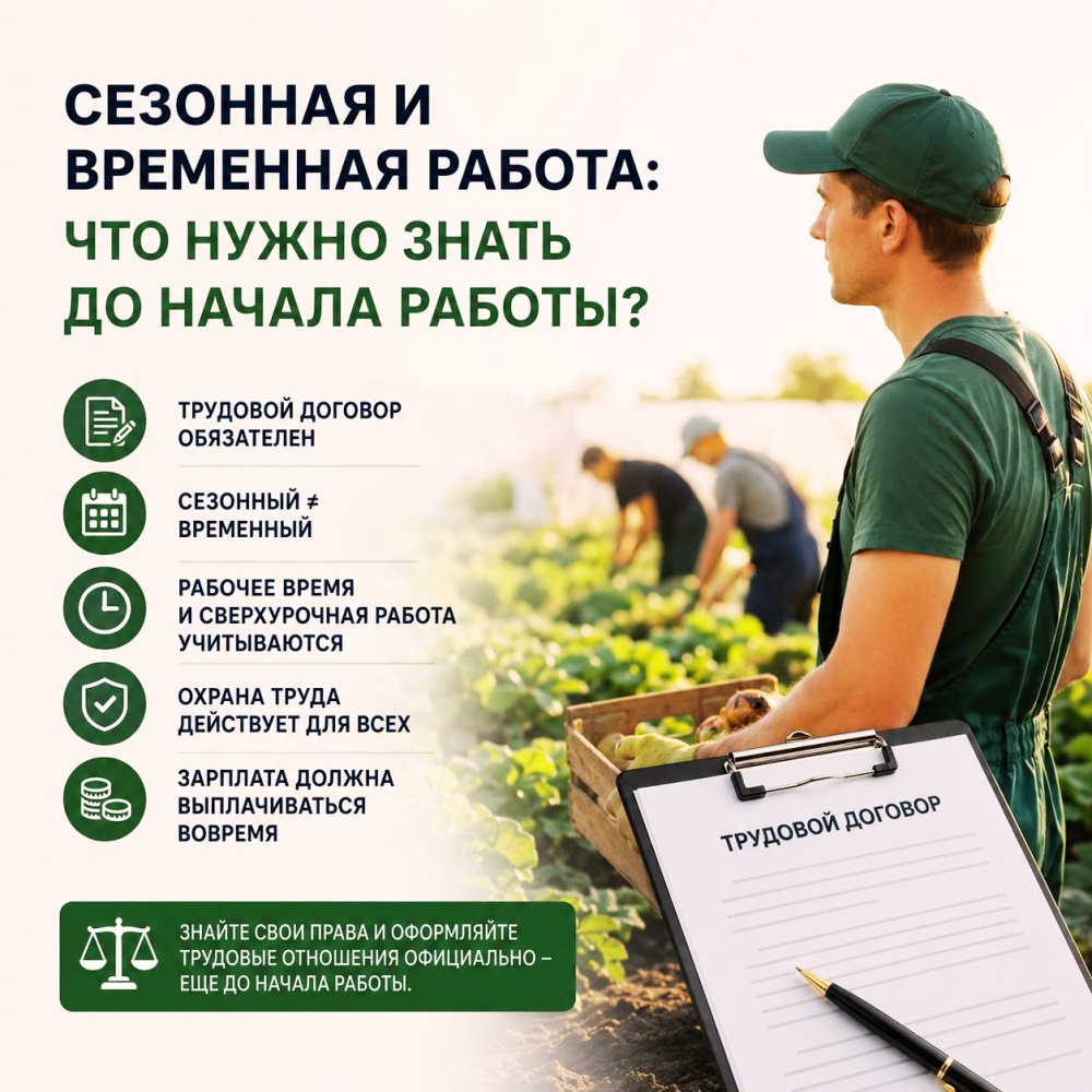 СЕЗОННАЯ И ВРЕМЕННАЯ РАБОТА: ЧТО НУЖНО ЗНАТЬ ДО НАЧАЛА РАБОТЫ?