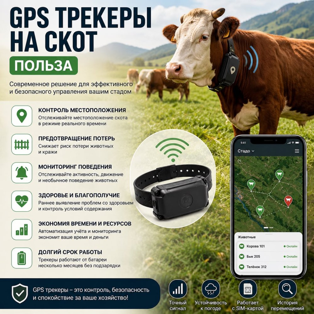 Польза GPS-трекеров на скот