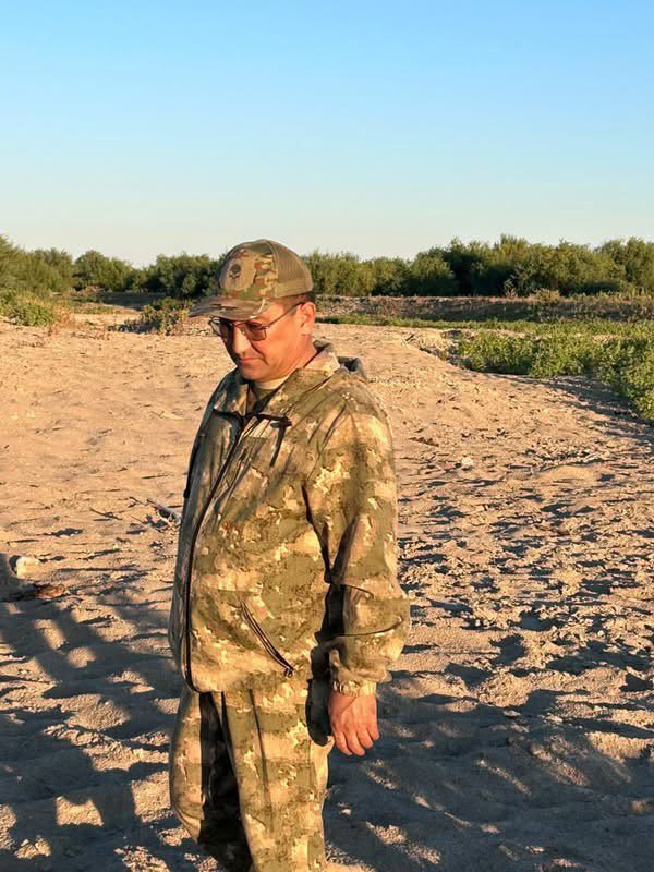 АКИМ РАЙОНА САКЕН МАМЫТОВ ПРОИНСПЕКТИРОВАЛ ВОДНЫЕ КАНАЛЫ РЕКИ ТАЛАС