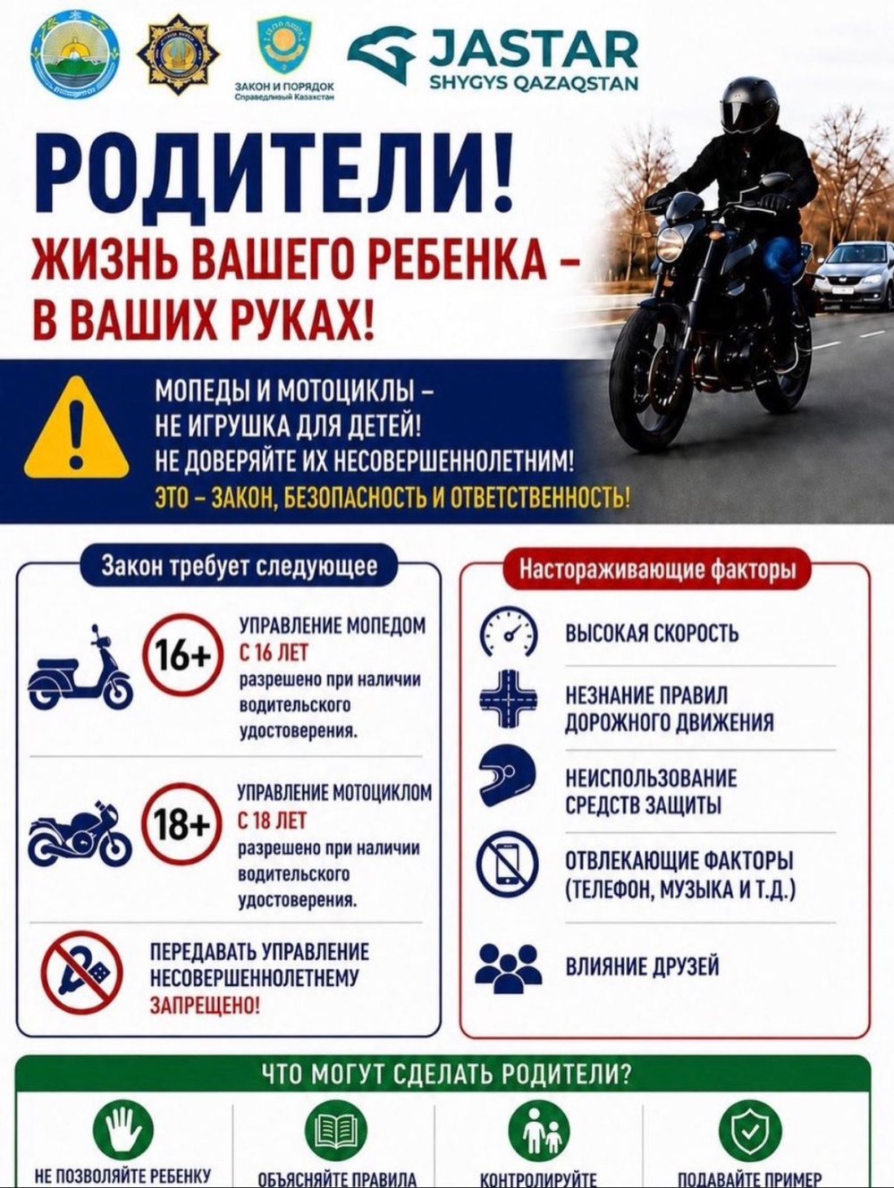Прокуратура области призывает родителей не допускать детей к управлению мопедами и мотоциклами без соответствующих документов
