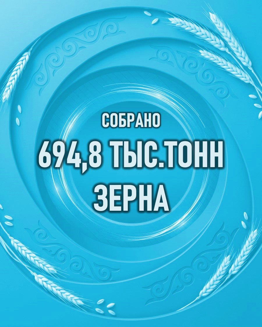Собрано 694,8 тысячи тонн зерна