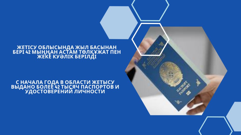 С начала года в области Жетысу выдано более 42 тысяч паспортов и удостоверений личности.
