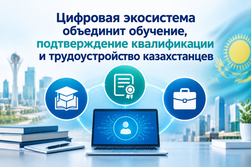 ЦИФРОВАЯ ЭКОСИСТЕМА ОБЪЕДИНИТ ОБУЧЕНИЕ, ПОДТВЕРЖДЕНИЕ КВАЛИФИКАЦИИ И ТРУДОУСТРОЙСТВО КАЗАХСТАНЦЕВ